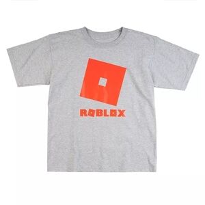 Roblox Tee Gray and Red Graphic Kids T-Shirt. Nwt